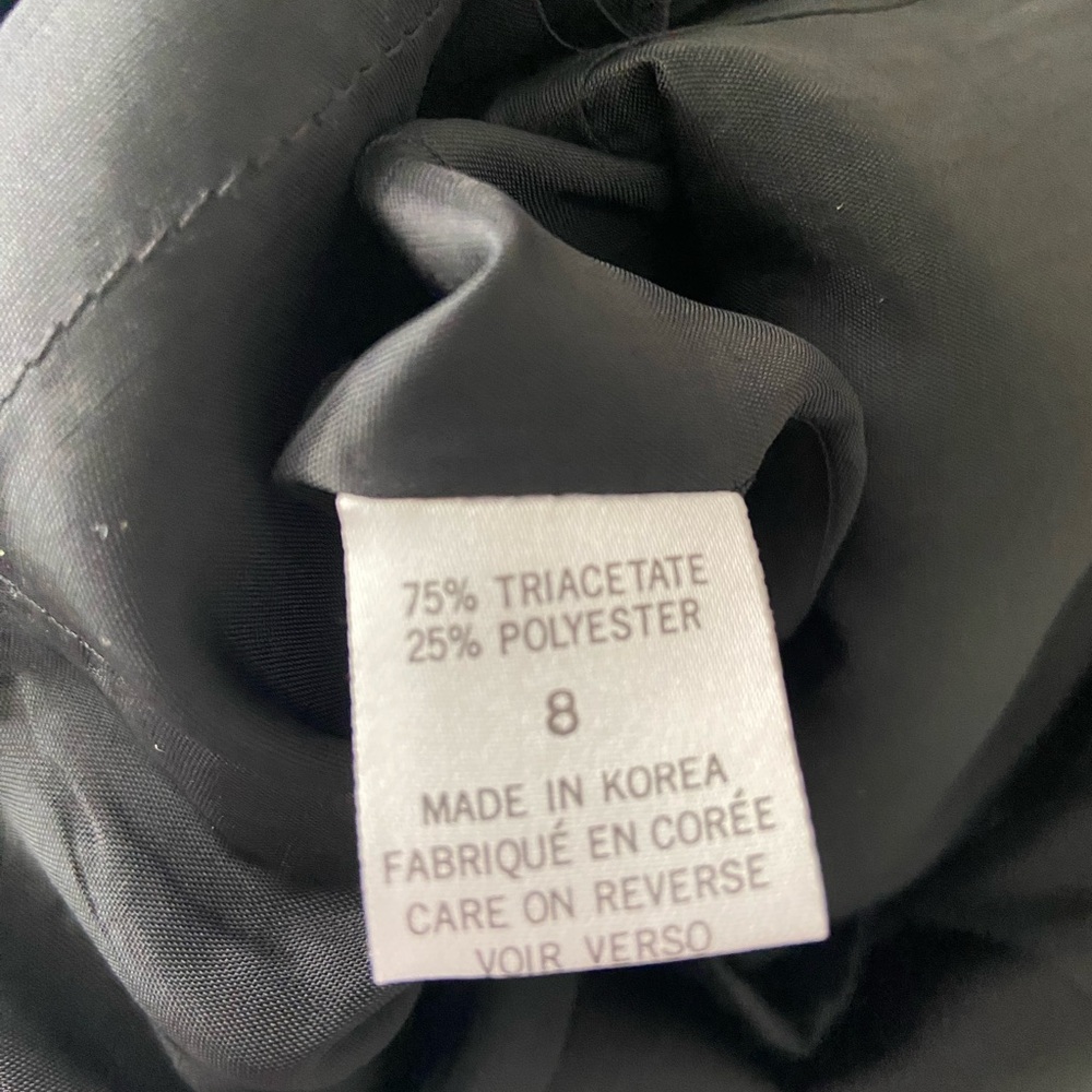 NWT Tahari Black Satin-like Cocktail Dress Size 8 Sleeveless Sheath - Picture 11 of 12
